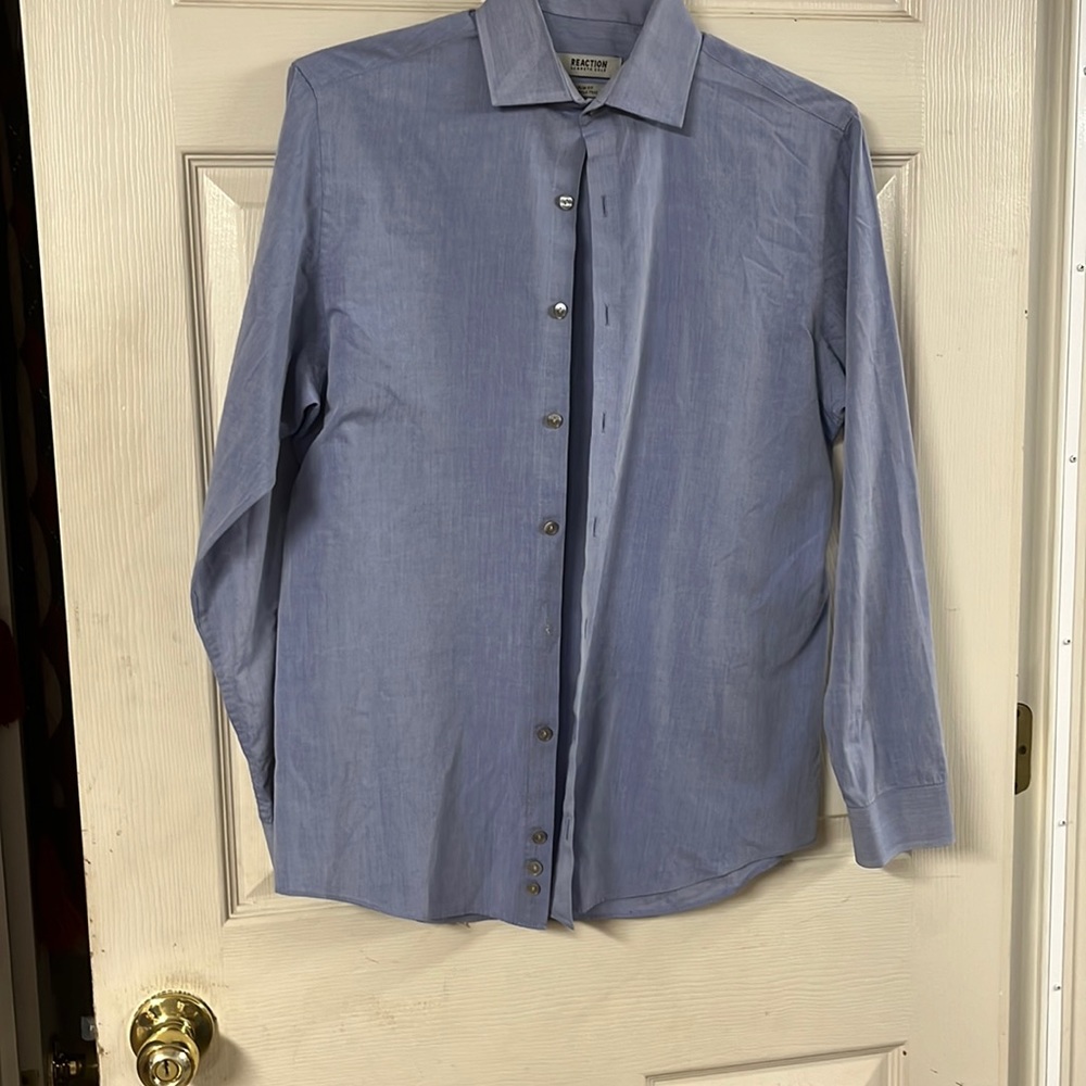 Blue men’s dress shirt